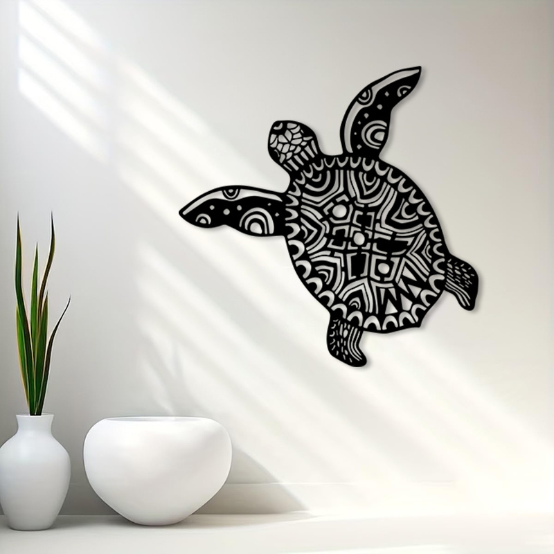 Aquarium Fish Live - Żelazna dekoracja ścienna z motywem żółwia