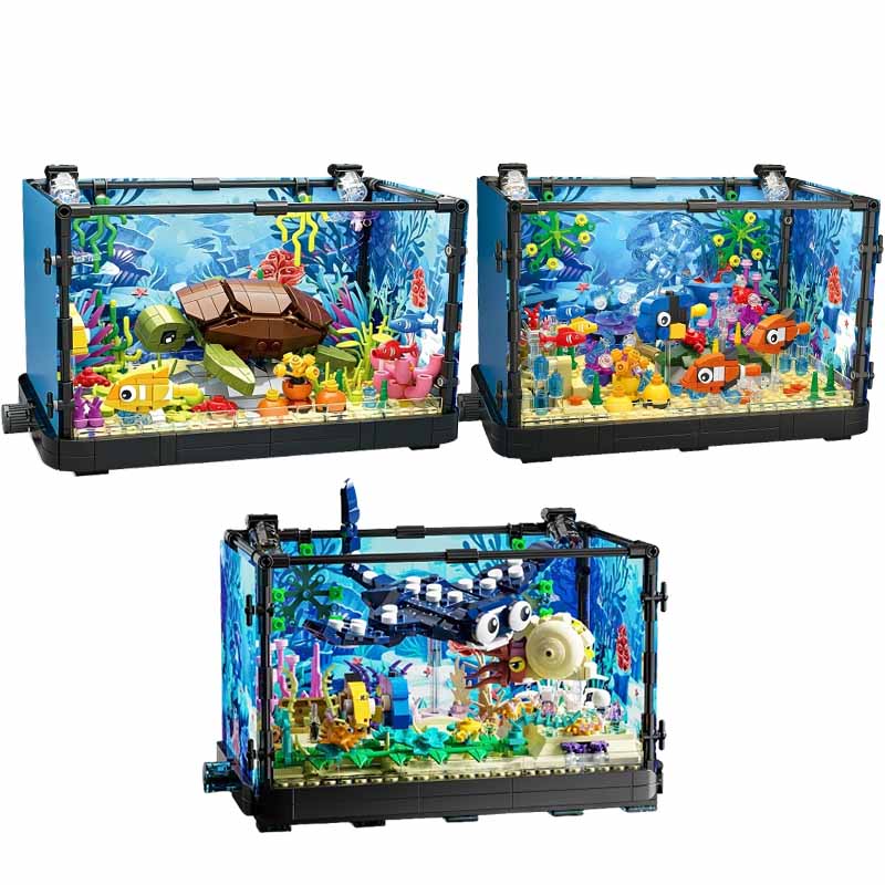 Aquarium Fish Guppy - Zestaw klocków do budowy akwarium ze